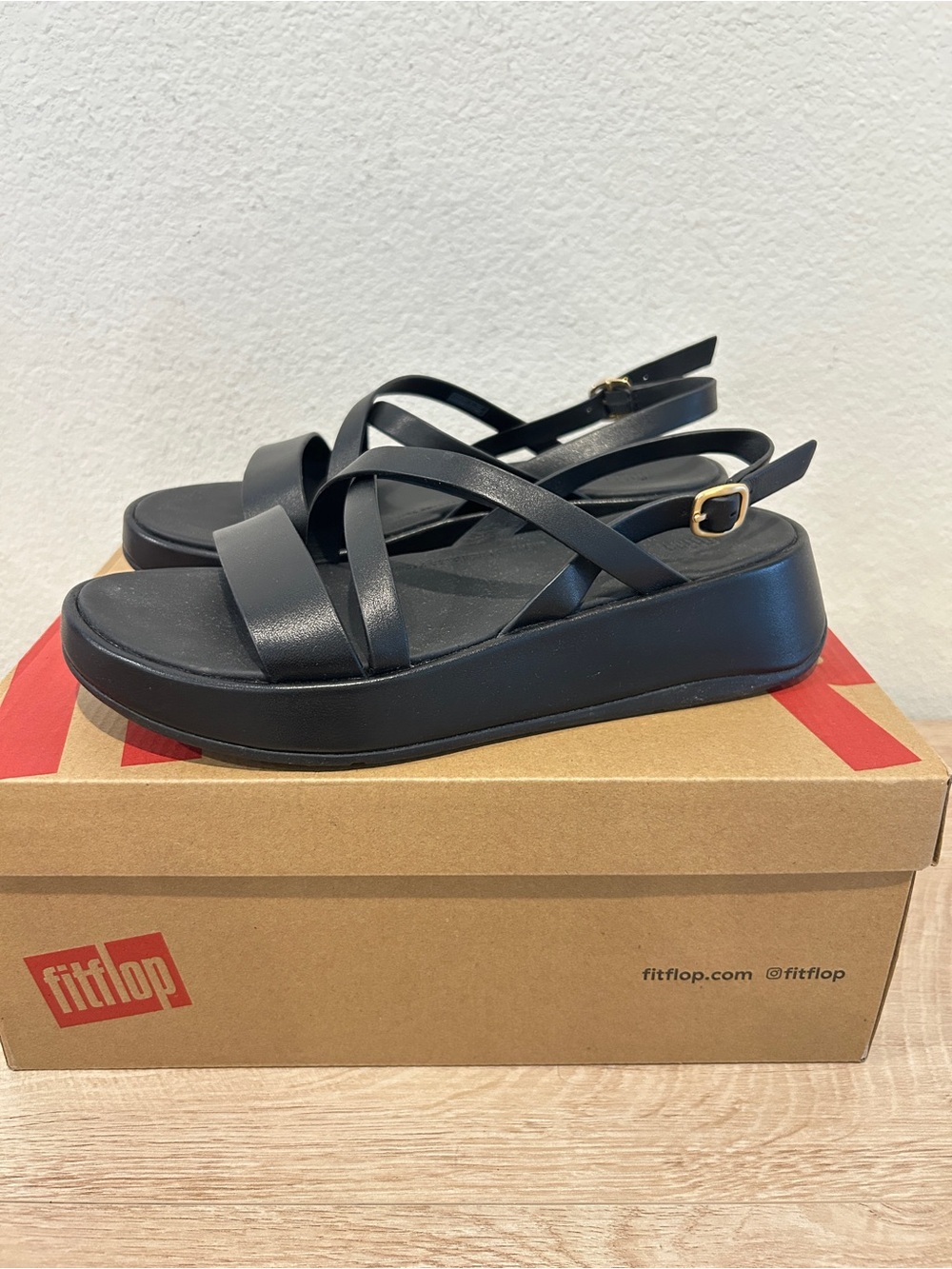 FitFlop Women's F-Mode Leather Strappy Back-Strap Sandals, Size 7, $150 Retail
